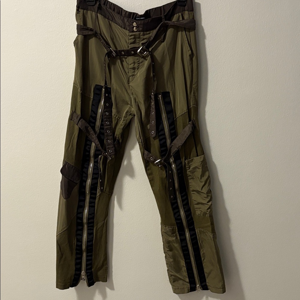 Women's Olive Cargo Pants with Straps